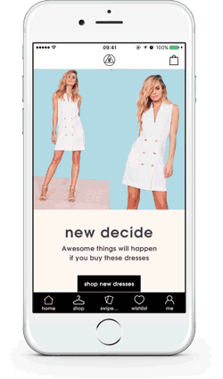 Missguided Swipe-to-Hype | Poq - the app commerce company